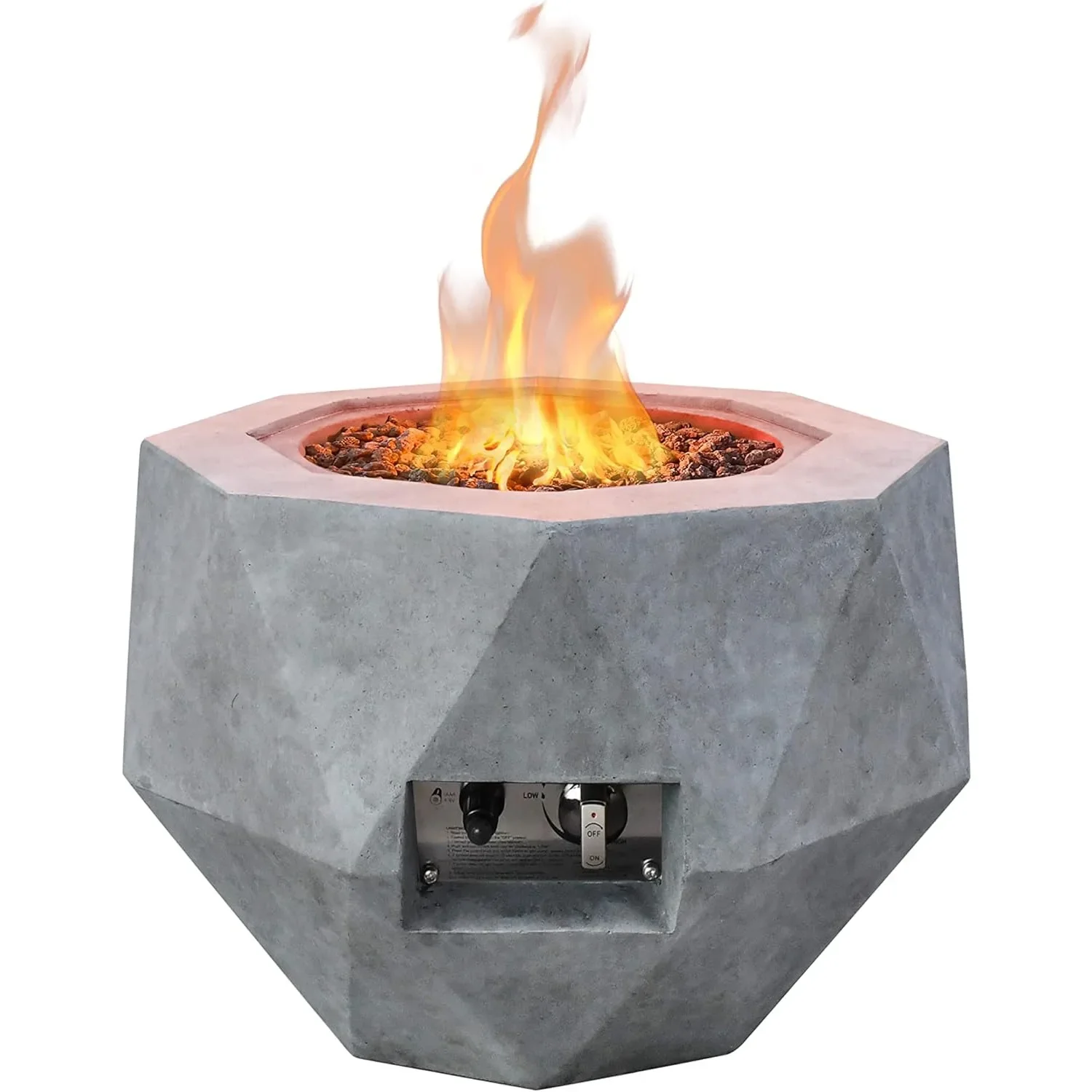 Concrete Propane Fire Pit Table 50,000 BTU Fire Pit Table with Tray Style Lid 25
