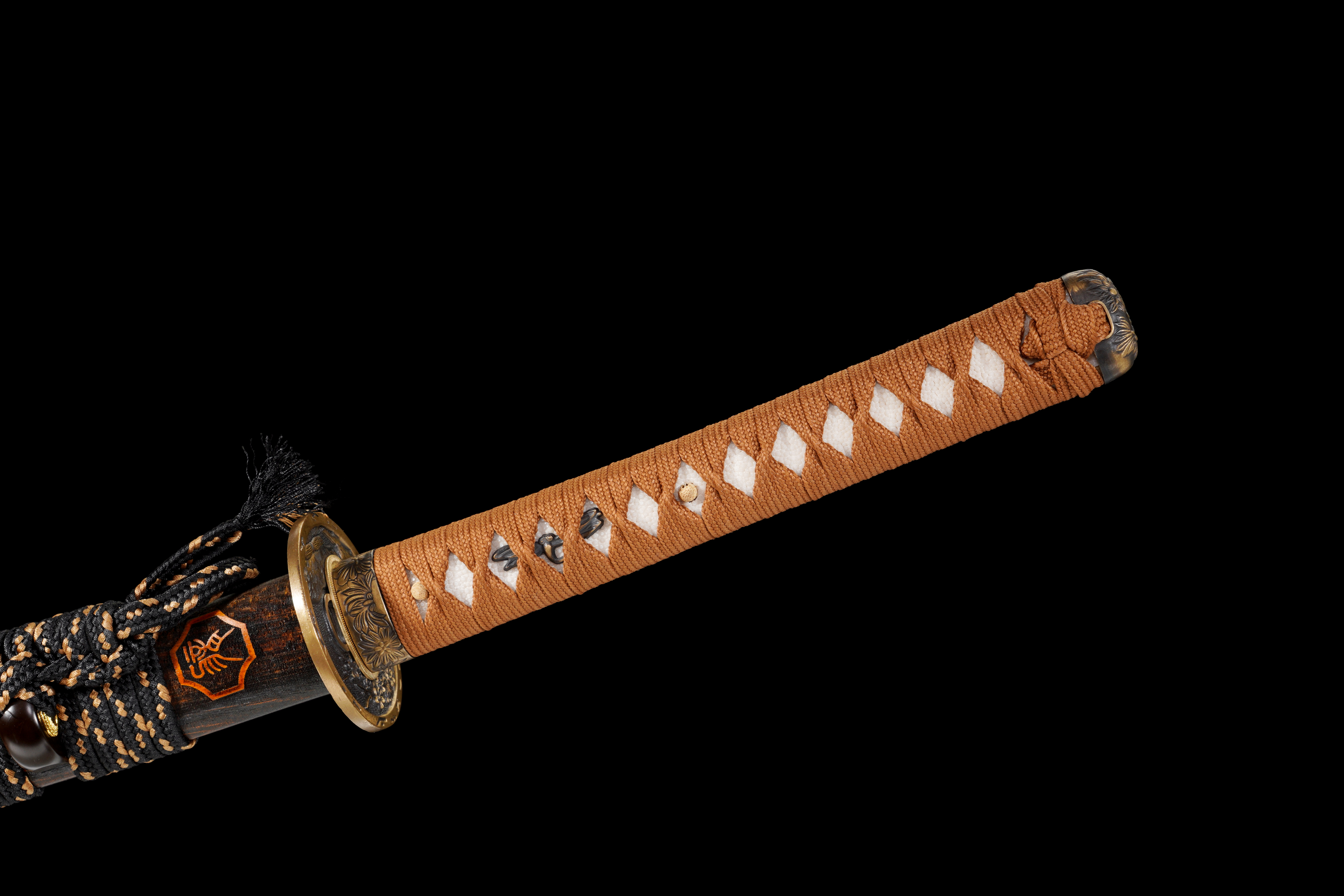 Handmade Katana T10 Steel Clay Tempered Four Gentlemen Saya Full Tang