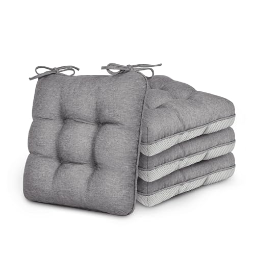 Love's cabin Memory Foam Chair Cushions Set of 4, Outdoor/Indoor Chair Pads for Dining Chairs 4 Pack, Seat Cushions for Kitchen, Dining Room, Office, Patio Chairs, 15.5