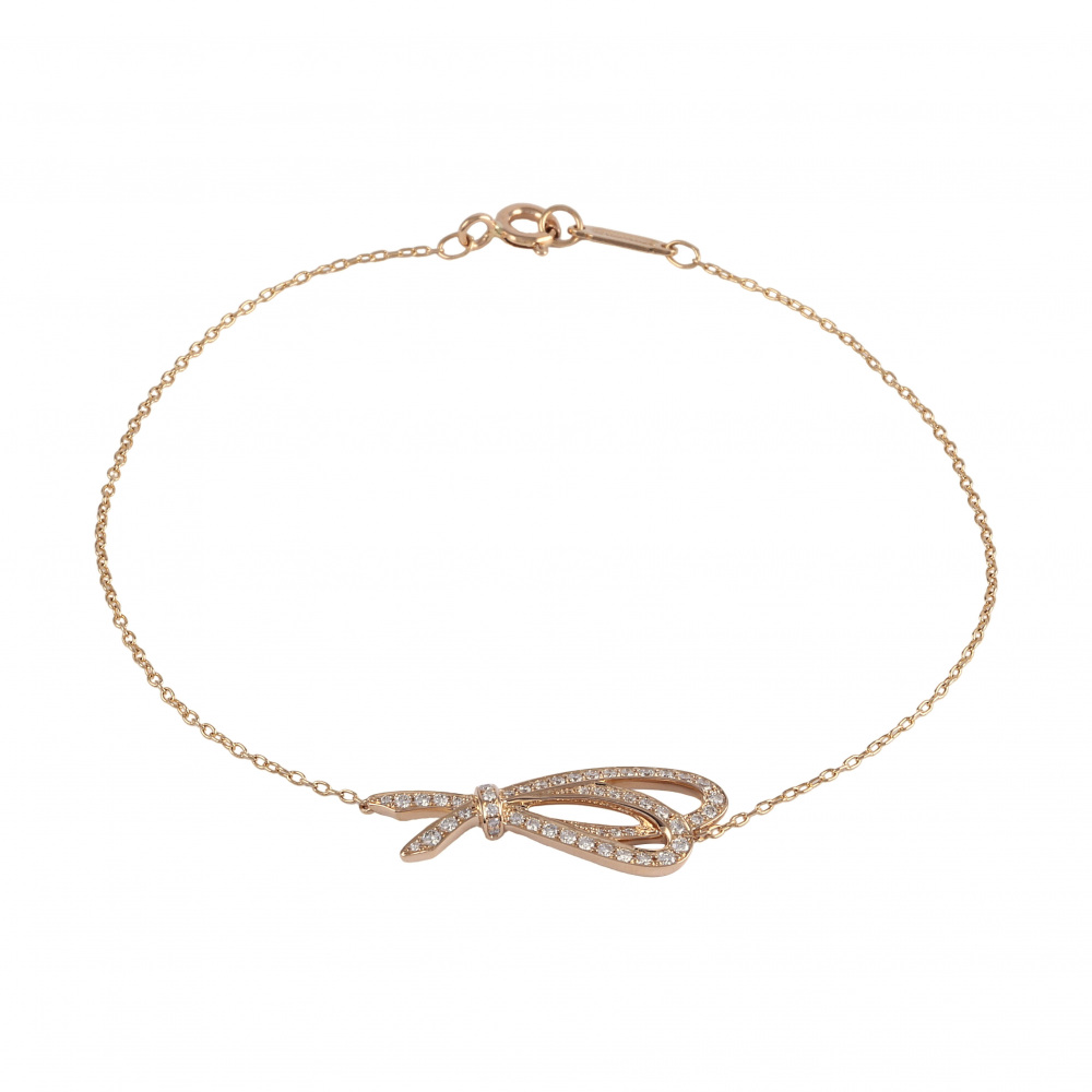 Tiffany & Co. Bracelet Bow Ribbon Diamond 18K Rose Gold