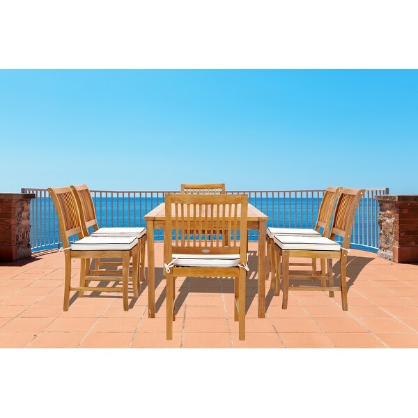 Chic Teak Bermuda Rectangular Teak Wood Patio Bistro Dining Table,55 x 35 inch (Table Only)