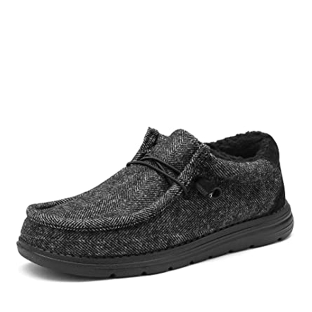 Men's Lightweight Faux Fur-Lined Slip-On Loafers