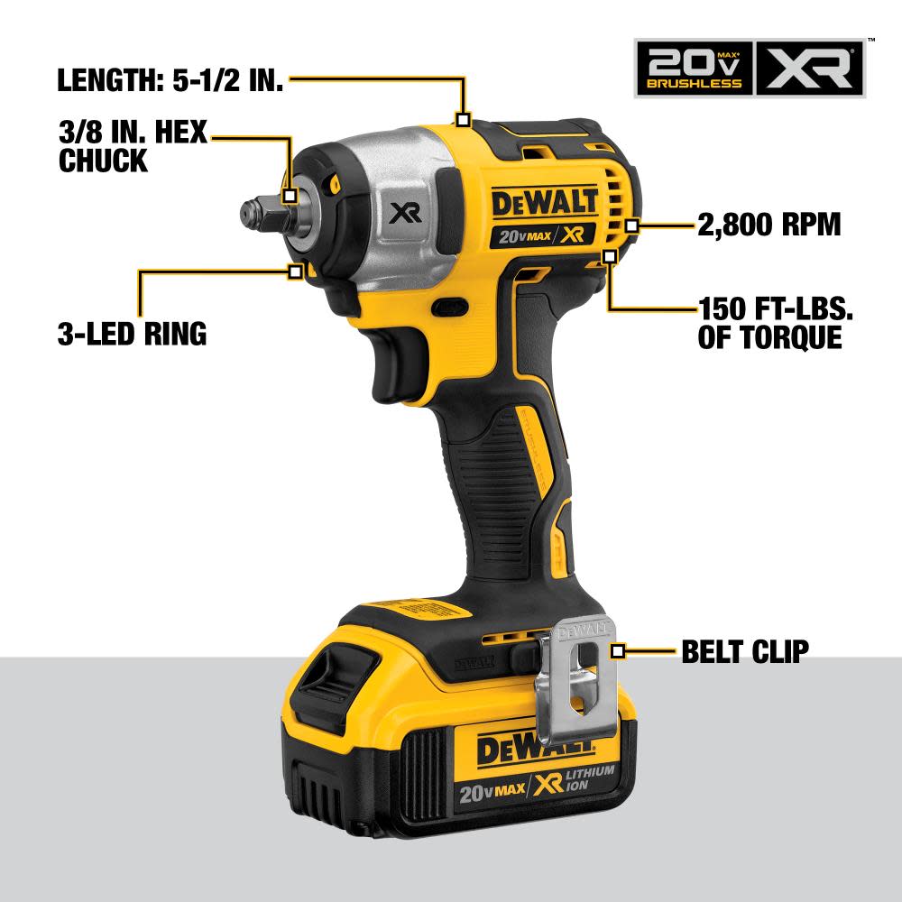 20-volt MAX XR 3/8-in Compact Impact Wrench Kit;