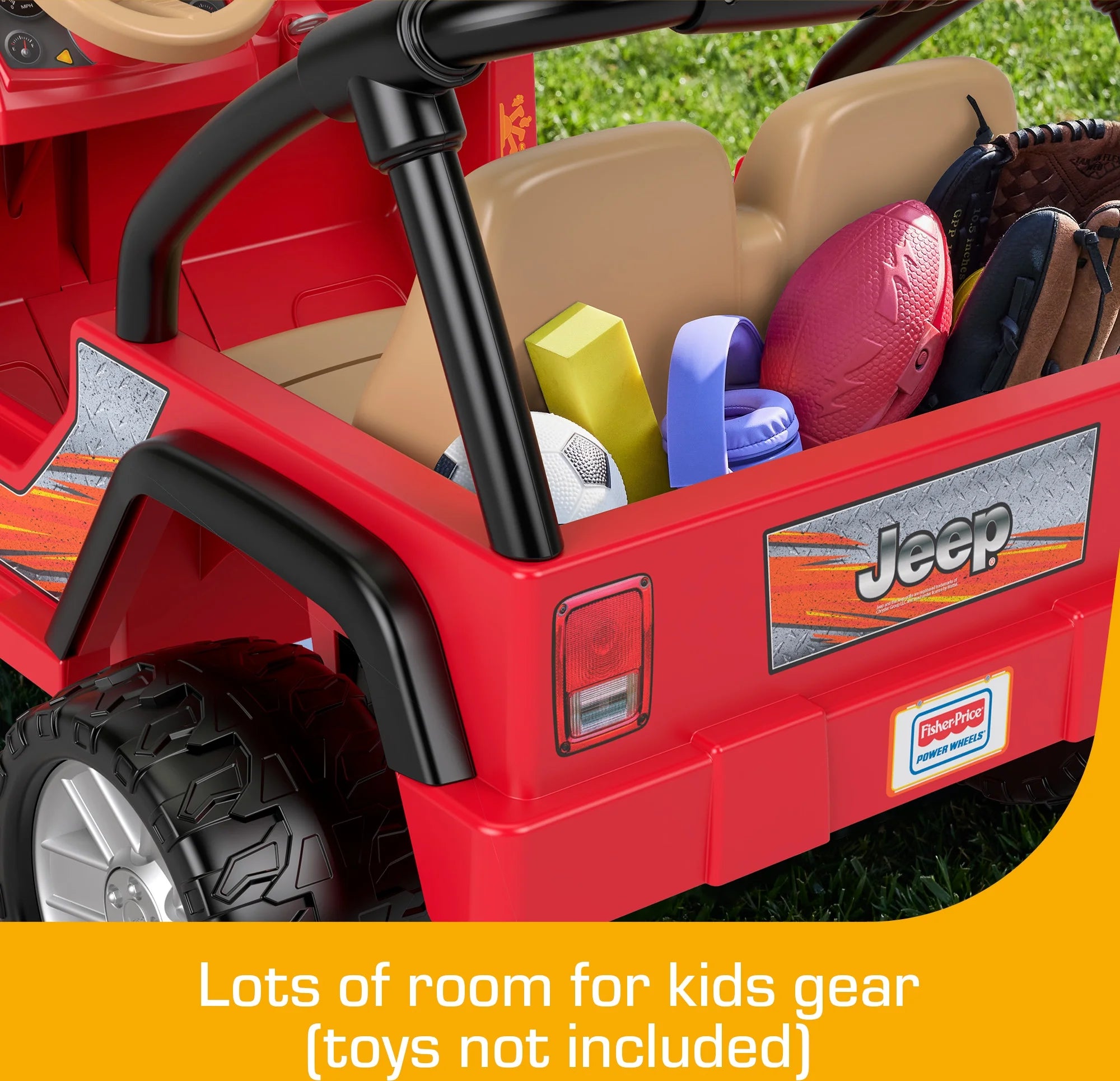 Power Wheels Jeep Wrangler Battery-Powered Ride-on, 12 V, Max Speed: 5 mph