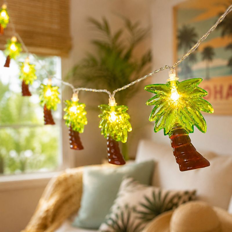 Northlight LED Palm Tree Indoor Outdoor Patio Light Set - 4.5' Clear Wire - 10pcs