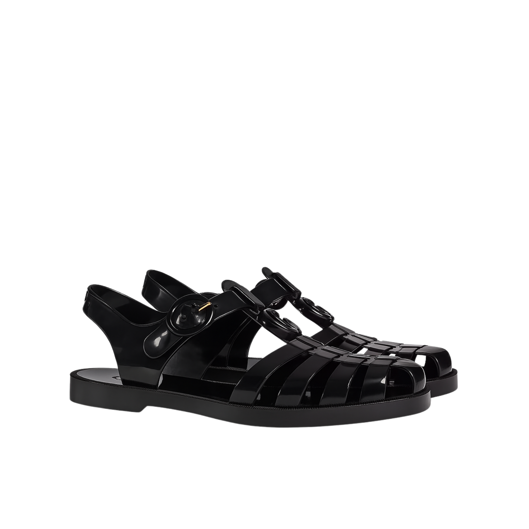 Gucci Sandal With Double G Black 674132 Fm00 1000