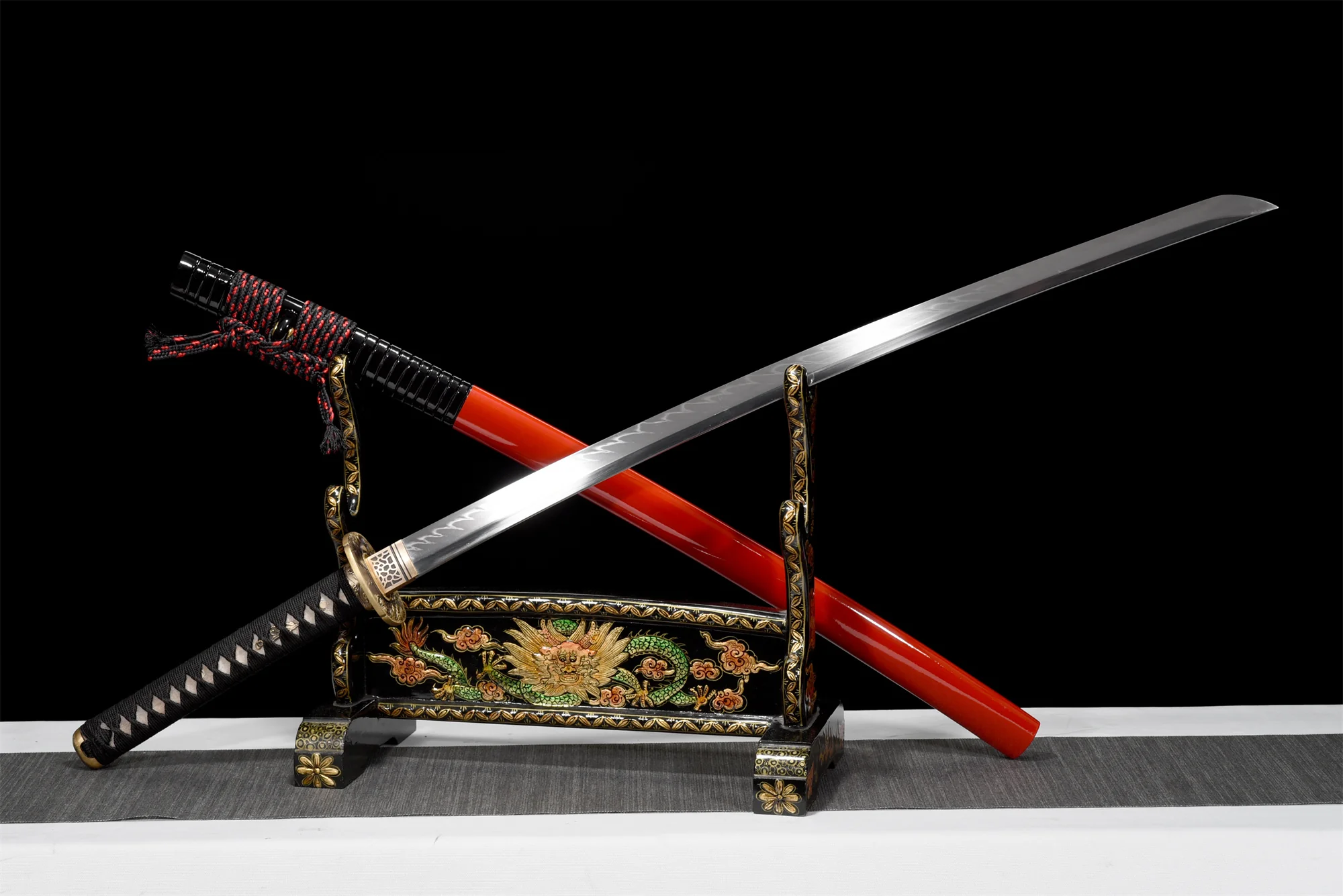 Red Koi Katana – T10 Clay Tempered, Full Tang