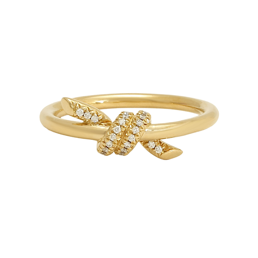 Tiffany & Co. Knot Ring 18K Yellow Gold Diamond 69346855