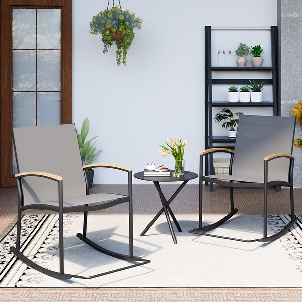 Futzca 3Piece Patio Bistro Sets,Two Chairs with Coffee Table