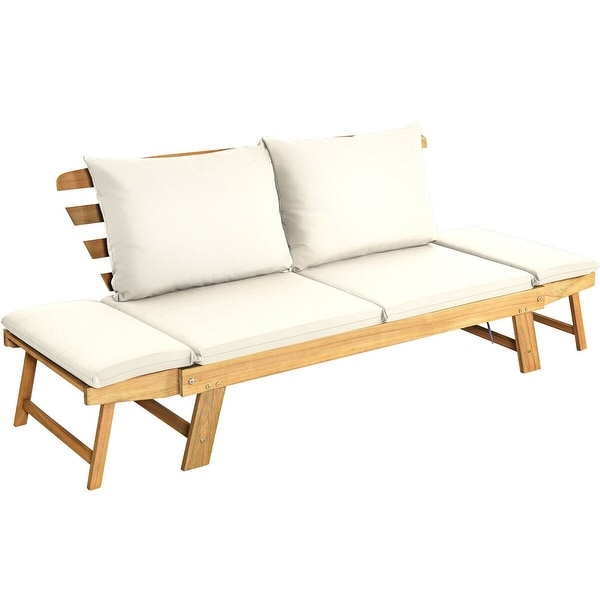 Adjustable Patio Convertible Sofa with Thick Cushion