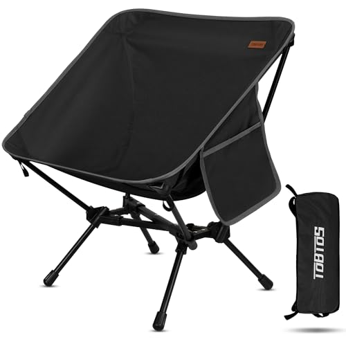 TOBTOS Ultralight Camping Chair, Portable Folding Backpacking Chair, Compact Camping Chair with Carry Bag for Outdoor Camp Hiking Backpack Beach Travel (Green)