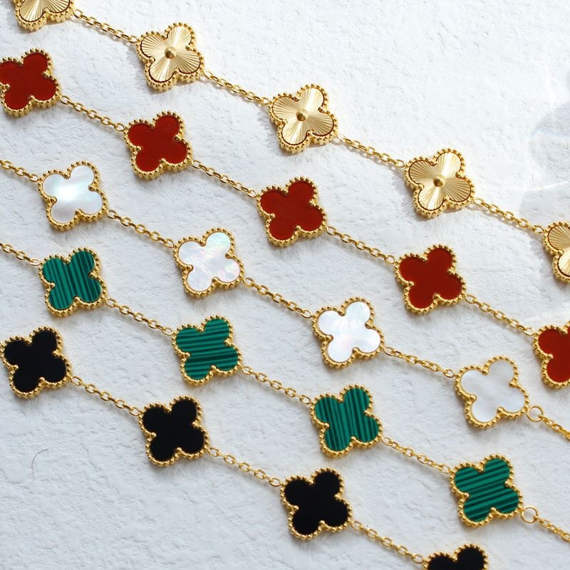 Van Cleef & Arpels 18k gold Clover Bracelet Necklace - cnluxepick