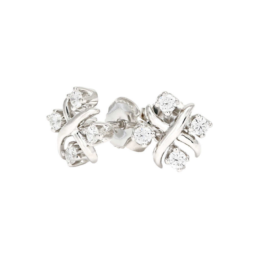 Tiffany & Co. Jean Schlumberger Rin Earrings Platinum Diamond 60108173