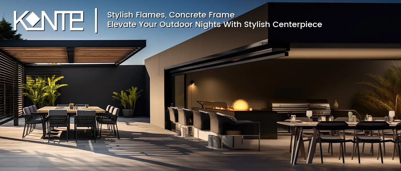 Concrete Propane Fire Pit Table 50,000 BTU Fire Pit Table with Tray Style Lid 25