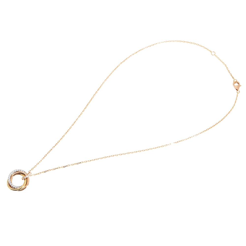 Cartier Trinity Necklace Tri-Gold Diamond B7224586