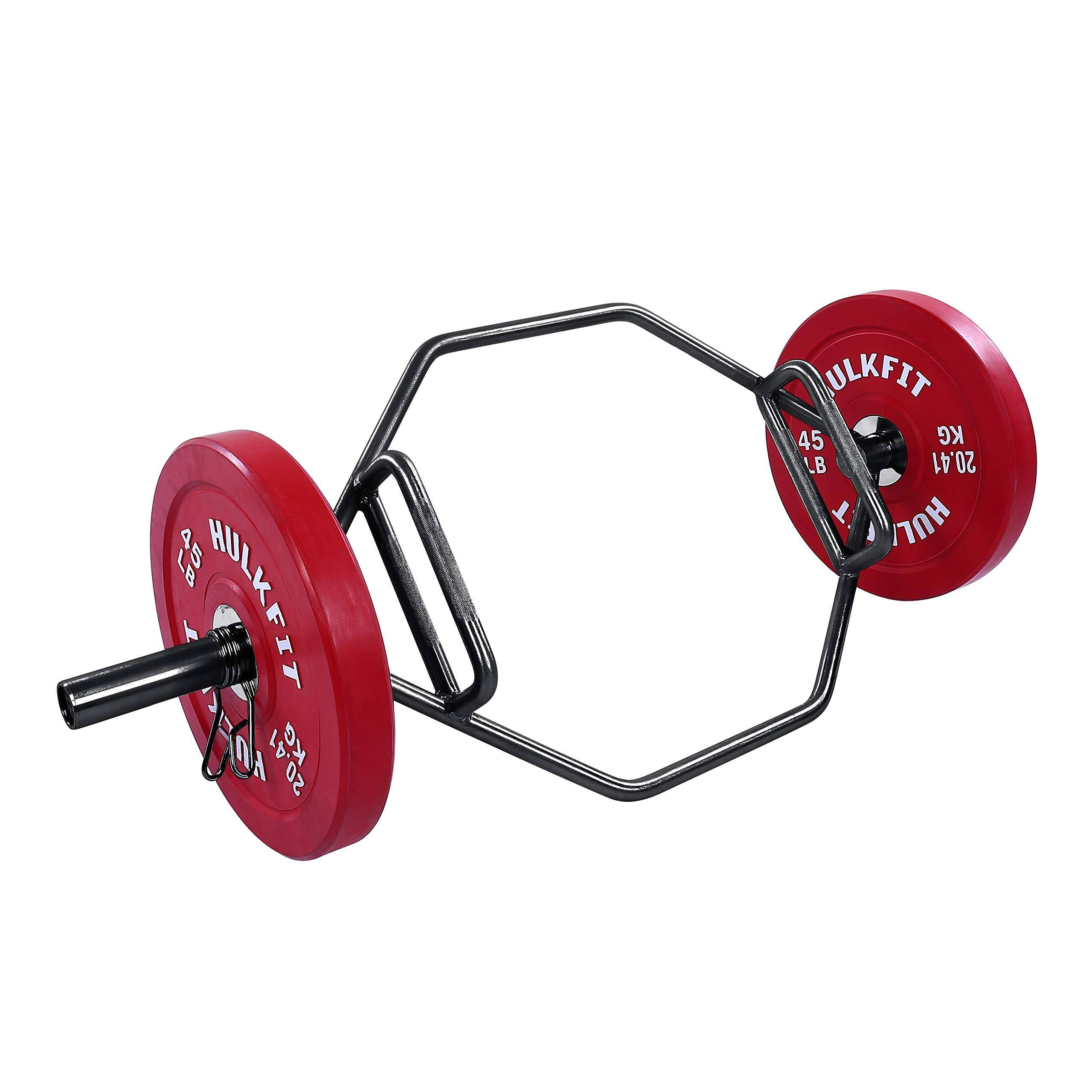 HulkFit Olympic 2-Inch Hex Weight Lifting Trap Bar, 1000-Pound Capacity, Black