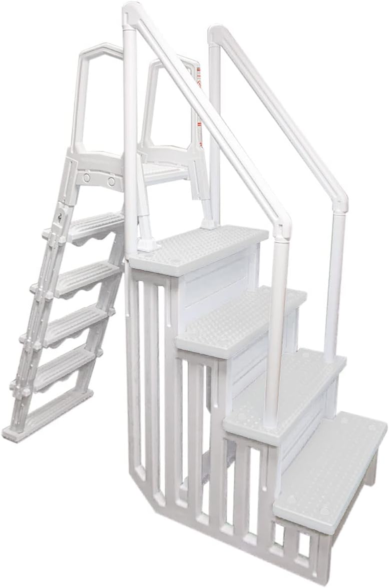 Select Anti-Slip in-Pool Steps | Gray | for Above Ground Swimming Pools | Can Mount to Decks 48