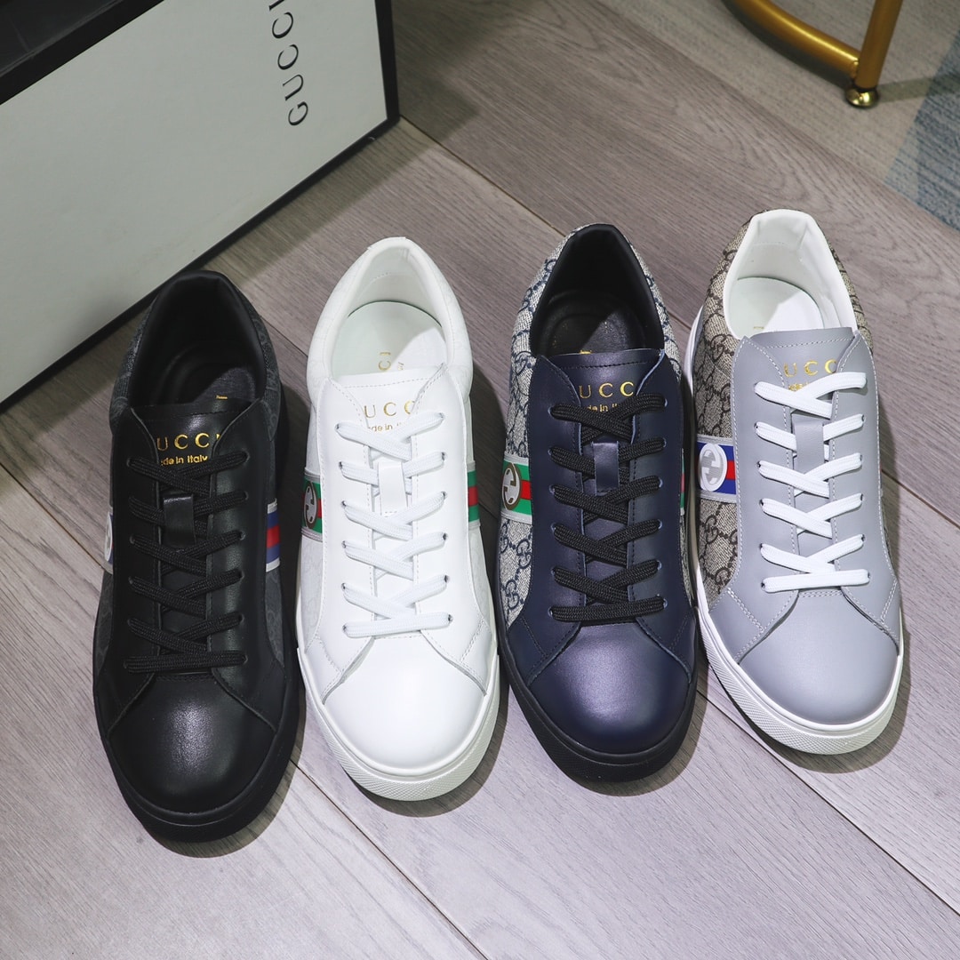 Gucci Gg Supreme White Sneaker Gg With Web
