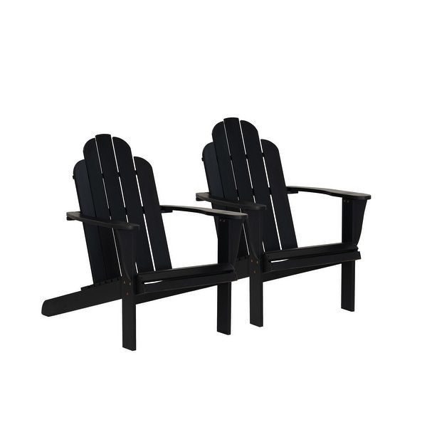 Gavil Black Acacia Wood Adirondack Chair (Set of 2)