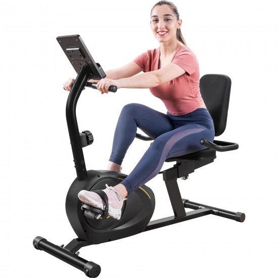Recumbent Exercise Bike, Indoor Cycling Stationary Bicycle, Bicycle Machine with Resistance, Bluetooth, LCD Monitor, Easy Adjustable Seat, 380lb Max Weight for Cardio Traning, B943