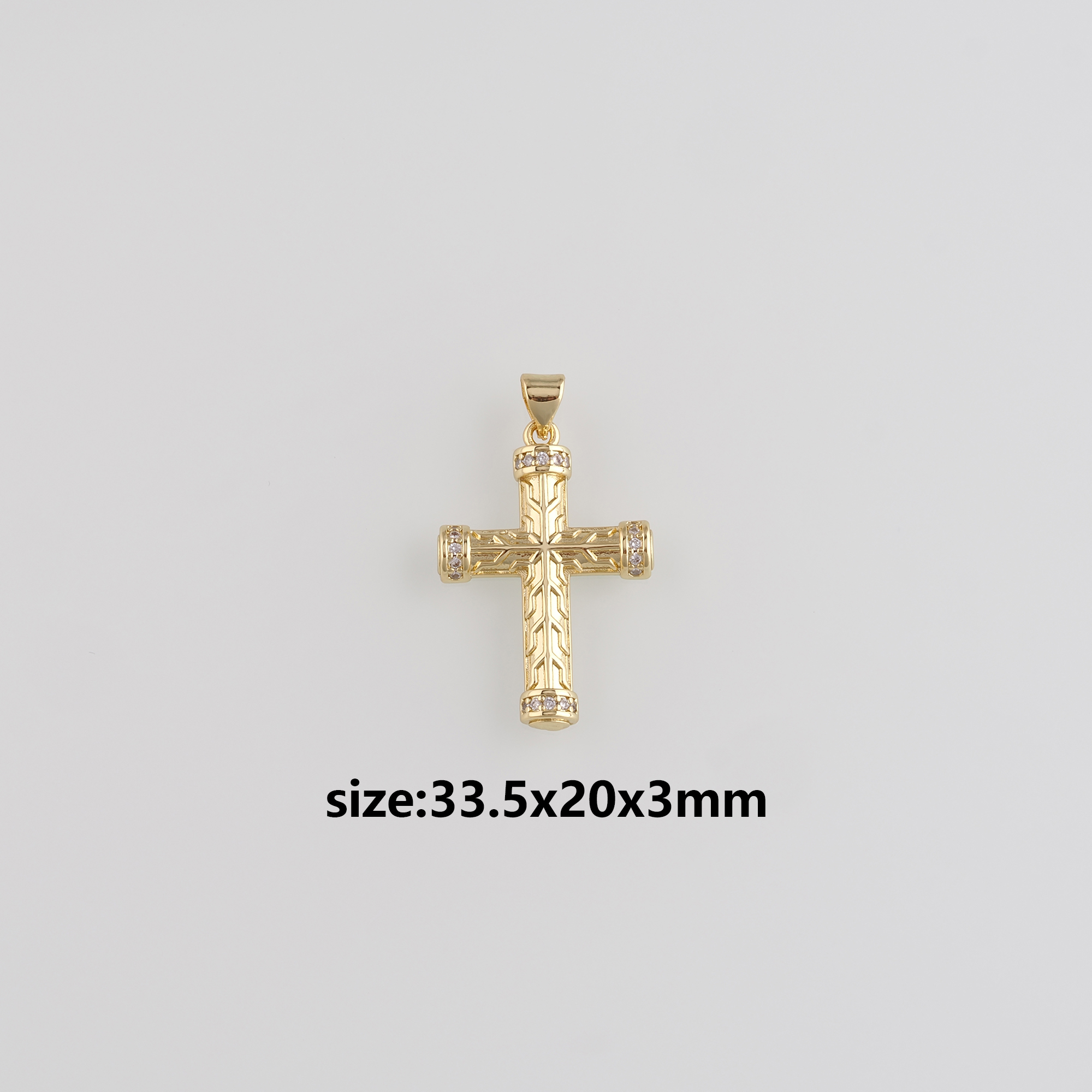 18K Gold Filled Cross Pendant,CZ Micro Pave Cross Charm Earrings Necklace for DIY Jewelry Making Supply