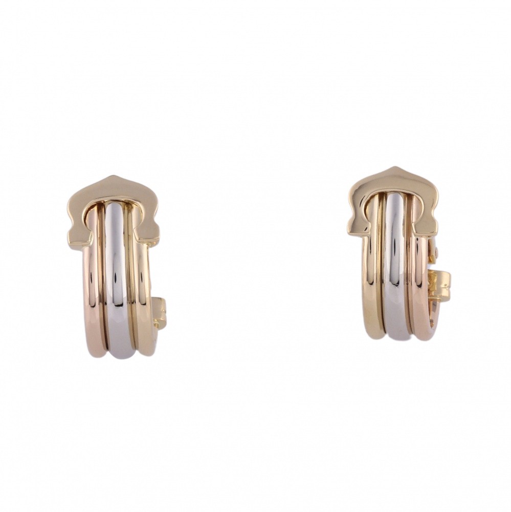Cartier 2C Earrings Tri-Gold