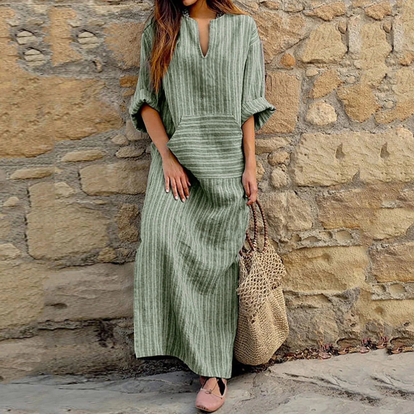 Linen-Like Maxi Dress | Casual Bohemian StyleClistos