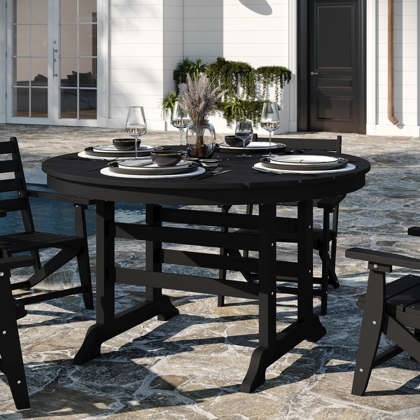 Commercial All Weather Adirondack Table and 4 Chairs with Cupholders
