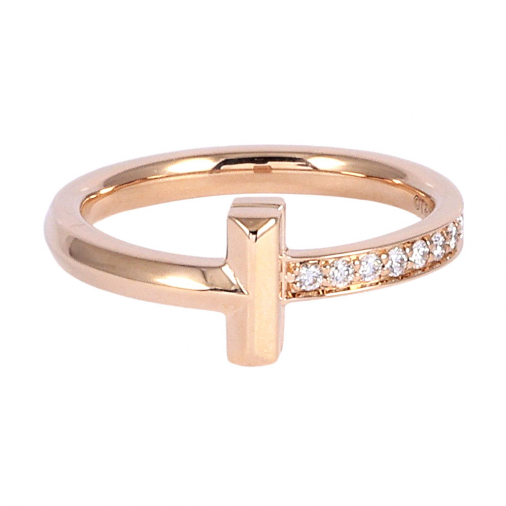 Tiffany & Co. Tiffany T T-one Ring 18K Rose Gold Diamond 67795342
