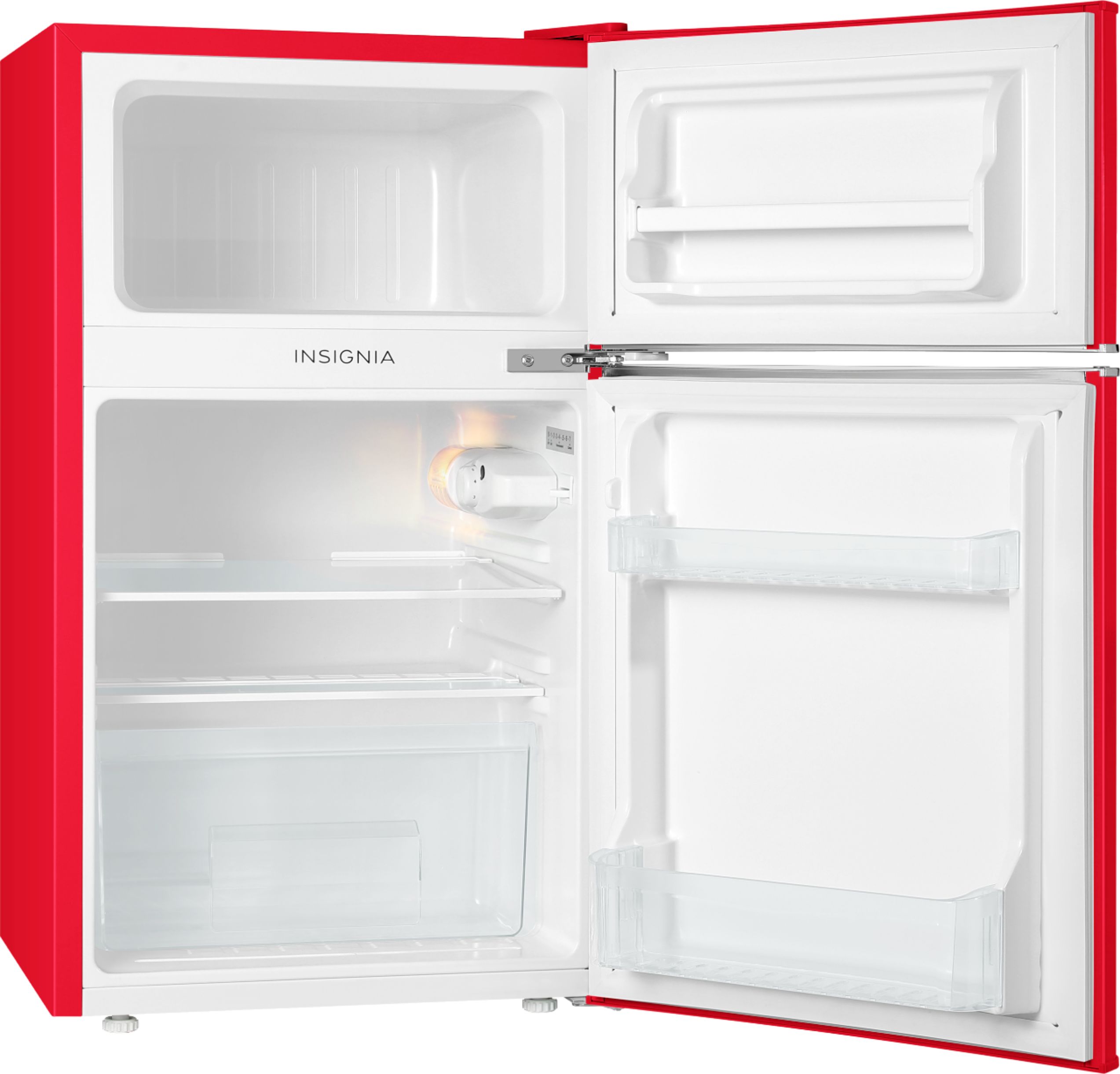 Insignia™ - Retro 3.1 cu. ft.  Mini Fridge with Top Freezer and ENERGY STAR Certification - Red