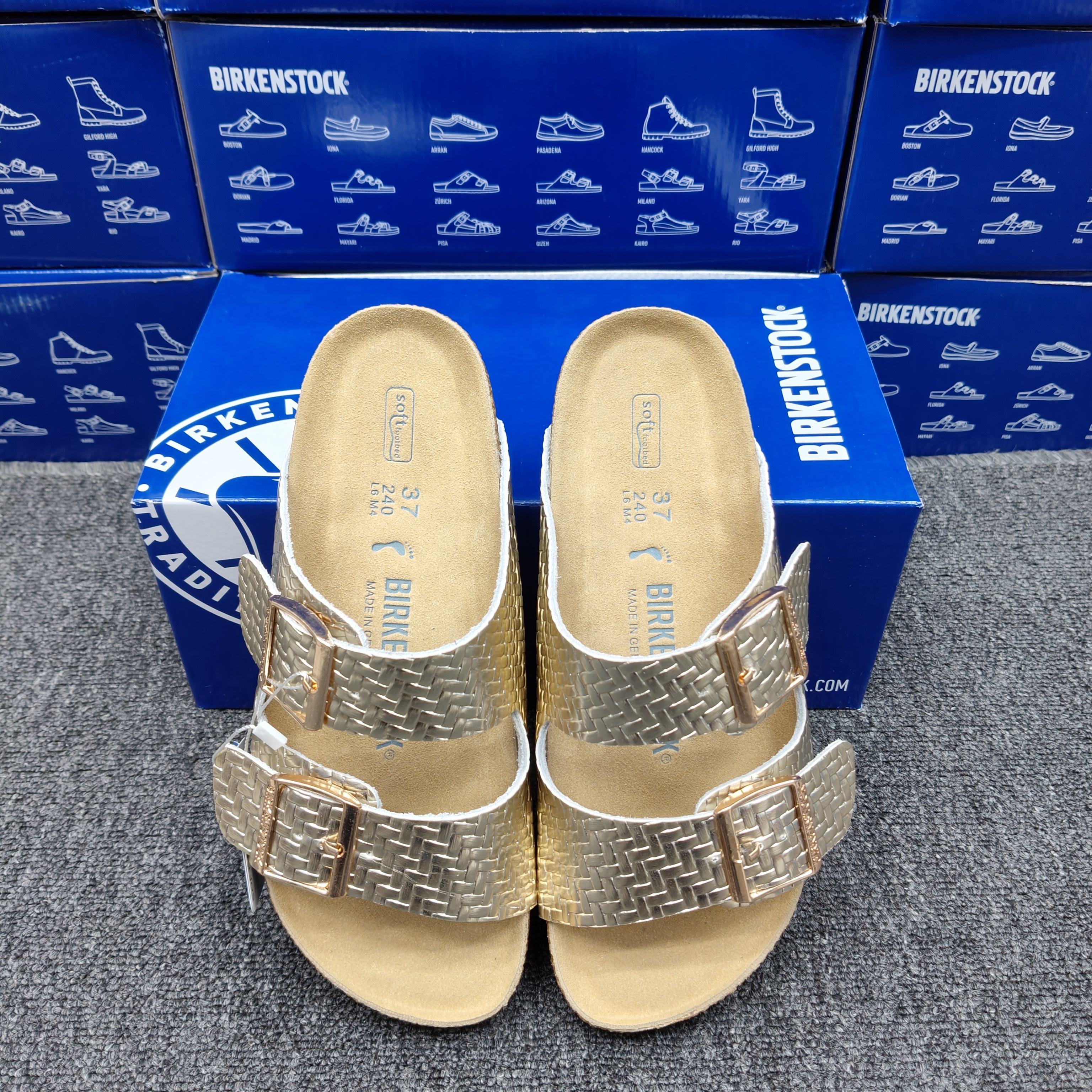 Birkenstock Arizona Leather Embossed Casual Sandals