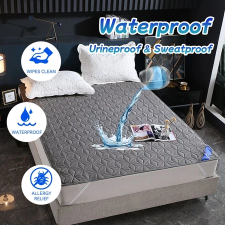Waterproof Mattress Protector 100% Kalis Air Kencing Malam Cadar Mattress Cover Fitted Bedsheet