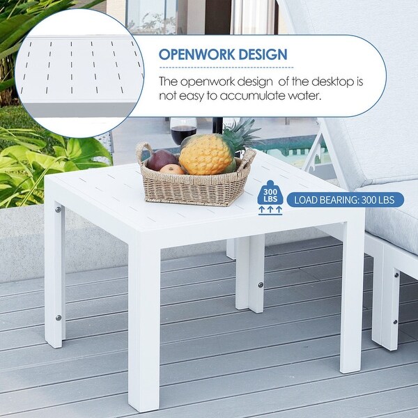 Nicesoul White Aluminum Modern Patio Furniture Sectional Sofa Set with Cushion