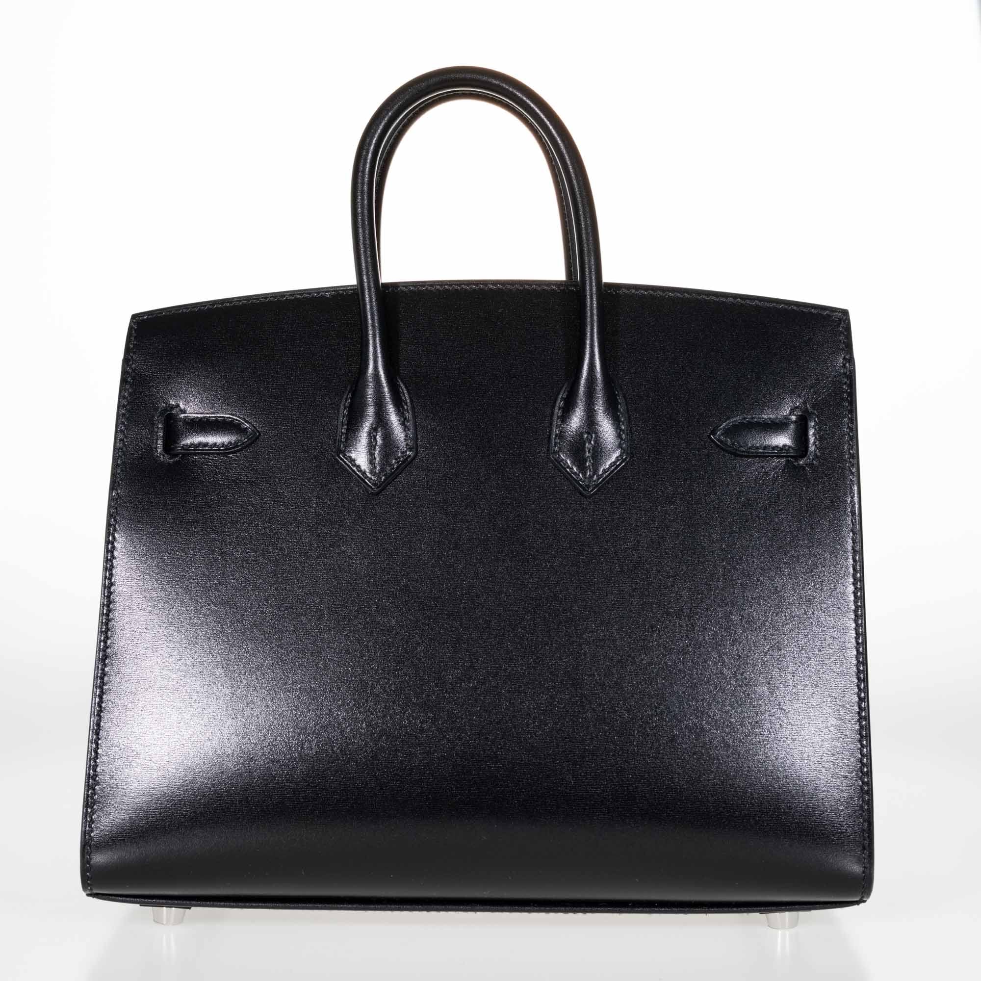 Hermès Birkin Sellier 25 Noir Box Calf Palladium Hardware