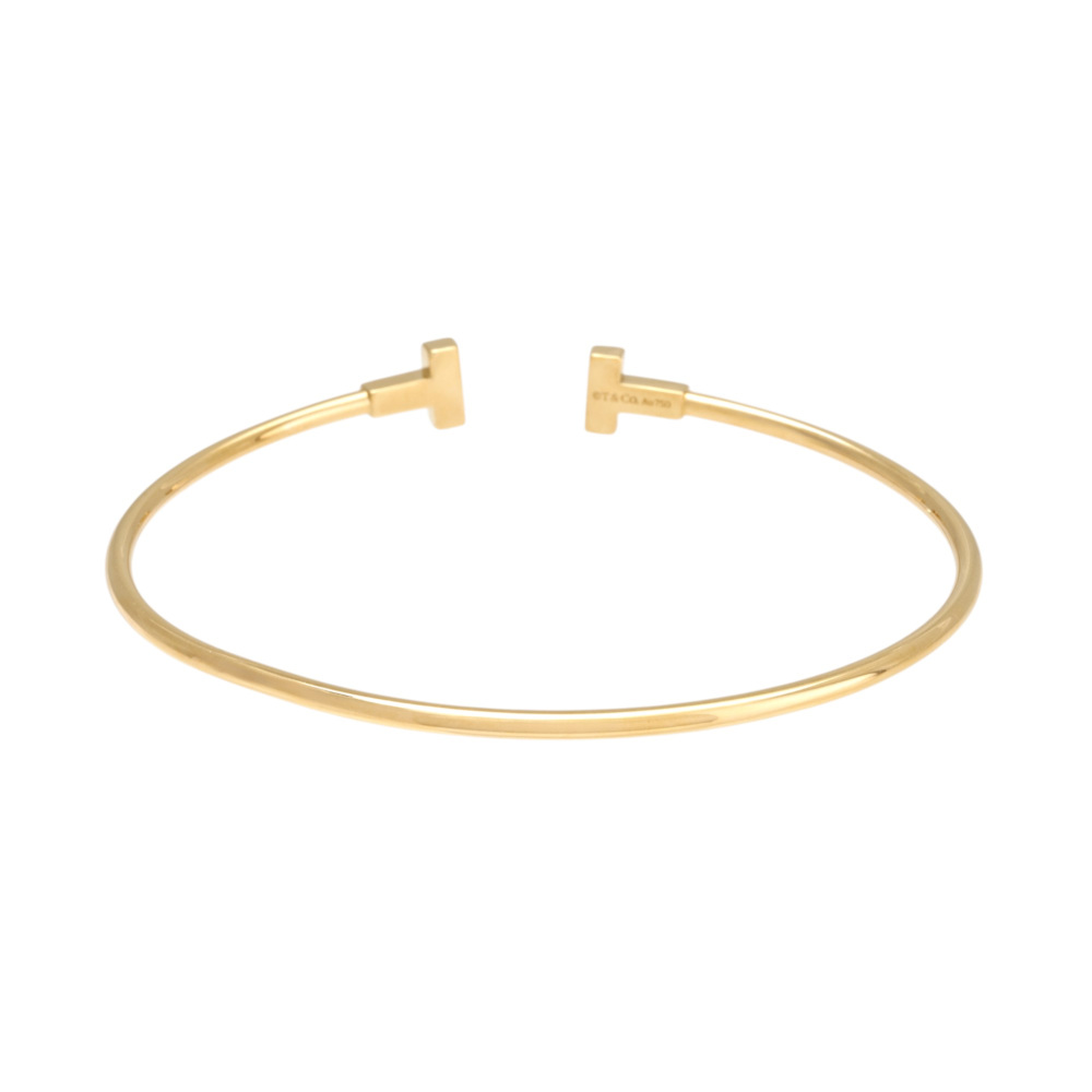 Tiffany & Co. Tiffany T Wire Bracelet M 18K Yellow Gold 60010760