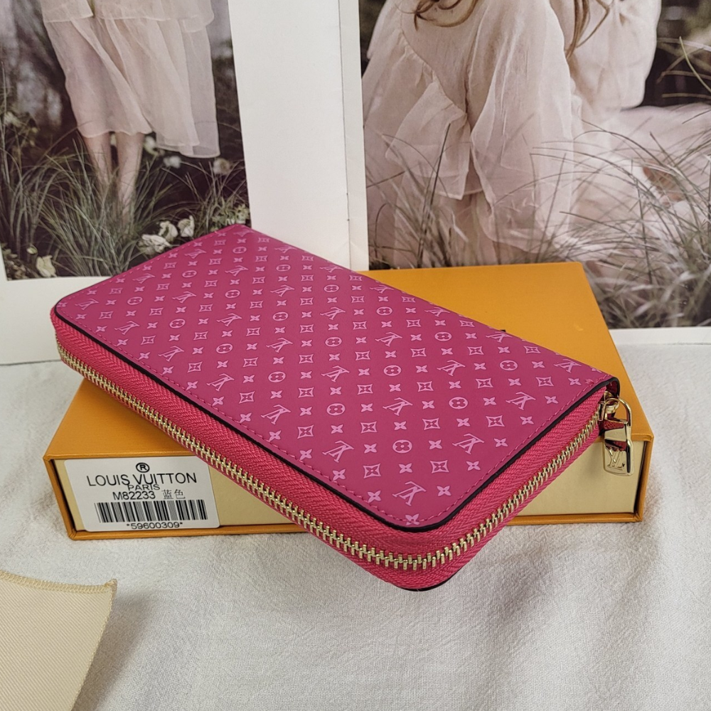 Louis Vuitton Zippy Round Long Wallet Nanogram Pink 7.7 Inches M82233