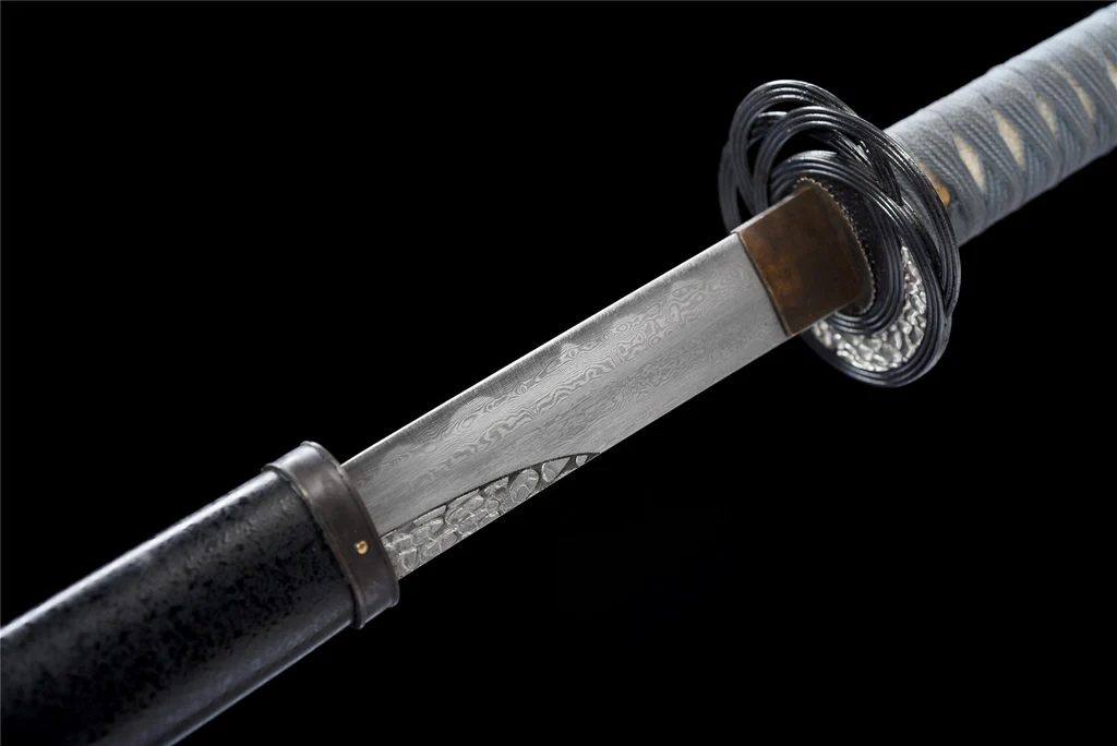 Elden Ring Moonveil Katana Sword,Real Handmade Japanese Samurai Sword,Damascus Steel,Full Tang