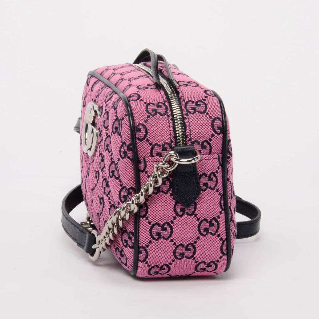 Gucci GG Canvas Quilted Marmont Shoulder Bag – Pink