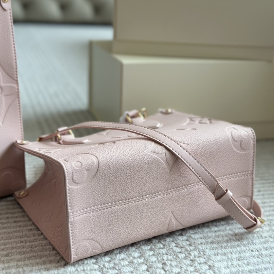 Louis Vuitton Onthego Pm Monogram Empreinte Pink Opale 25Cm M47135