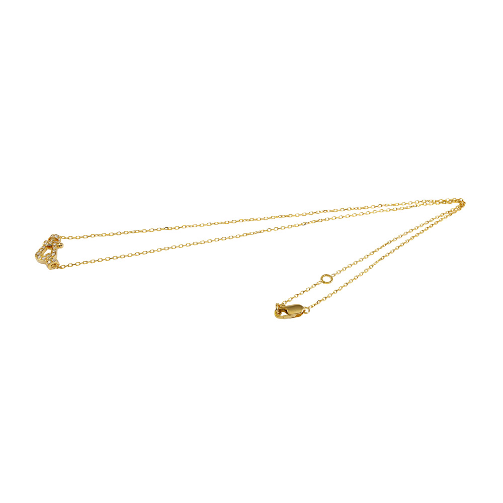 FRED Force 10 Sm Full Diamond Necklace 18K Yellow Gold