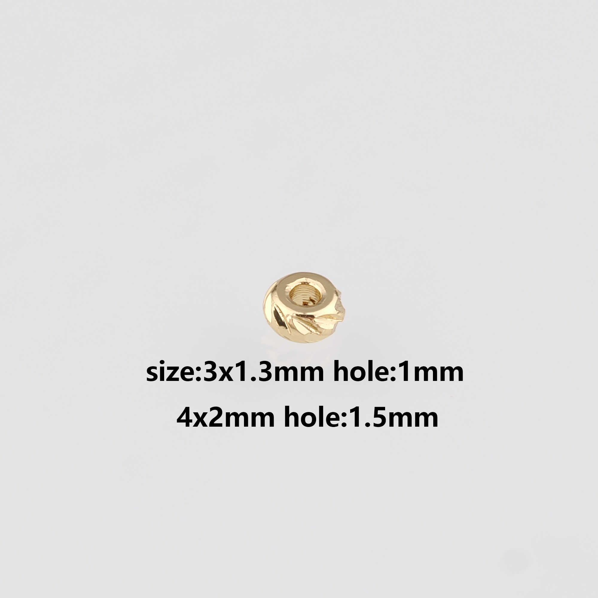 50Pcs 18K Gold Filled Round Flat Spacer Beads,Dainty Flat Spacer Beads,DIY Jewelry Making Supply