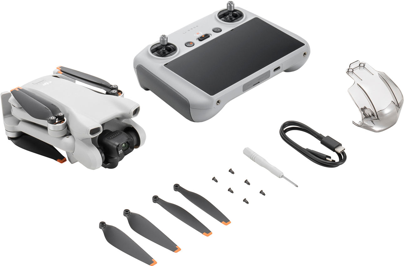 Mini 3 Drone and Remote Control with Built-in Screen - Gray