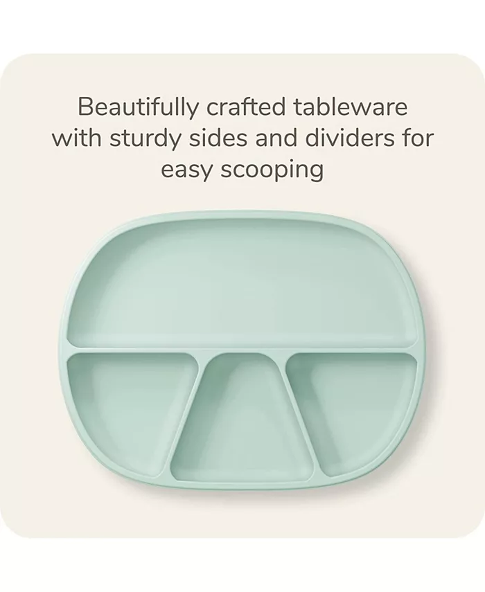 NUK 4 Piece Silicone Baby Tableware Set, Plate, Bowl, Cup and Spoon