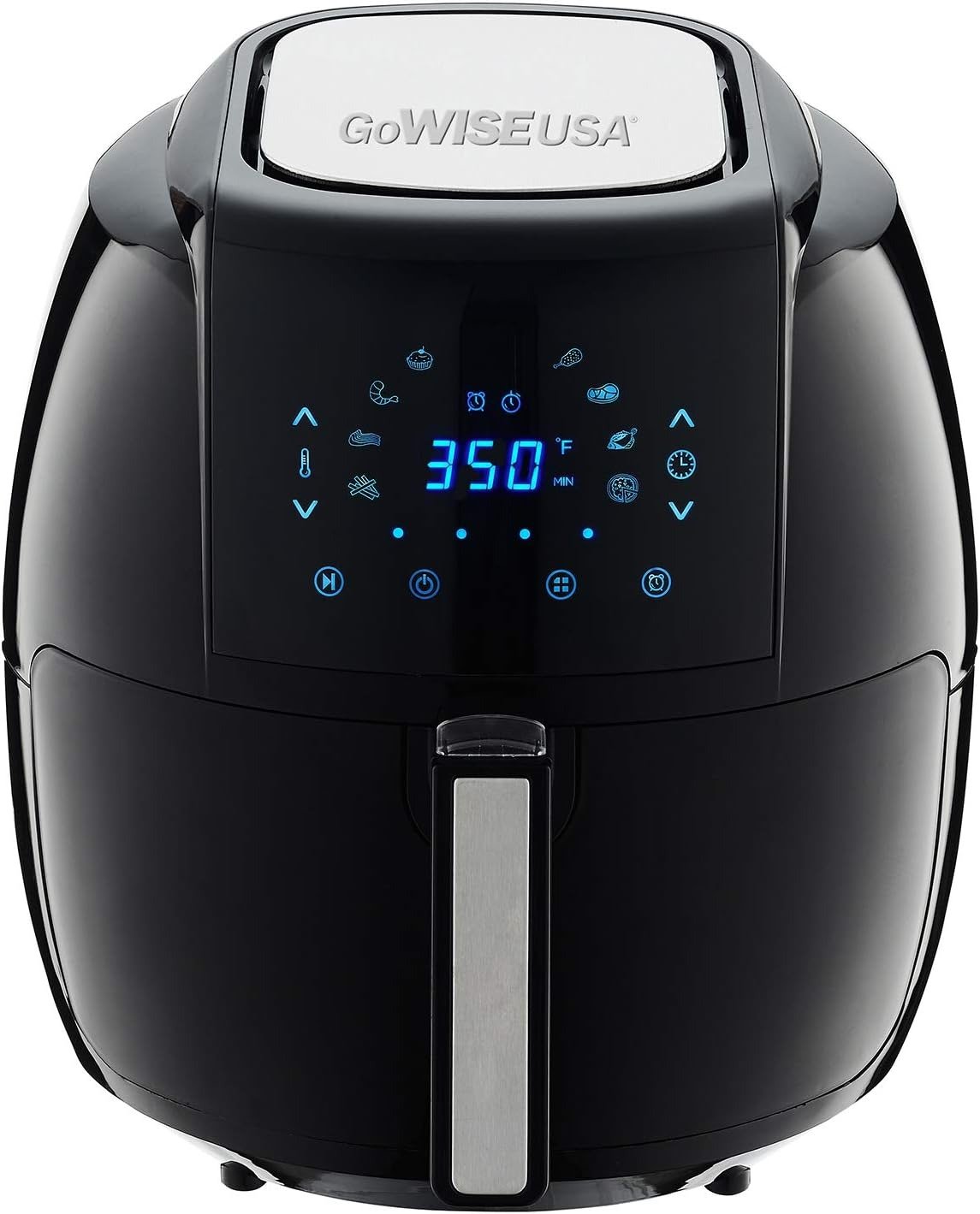 5.8QT 8-in-1 Electric Air Fryer, Rapid Air Tech, Touch Screen, Shake Reminder, Black