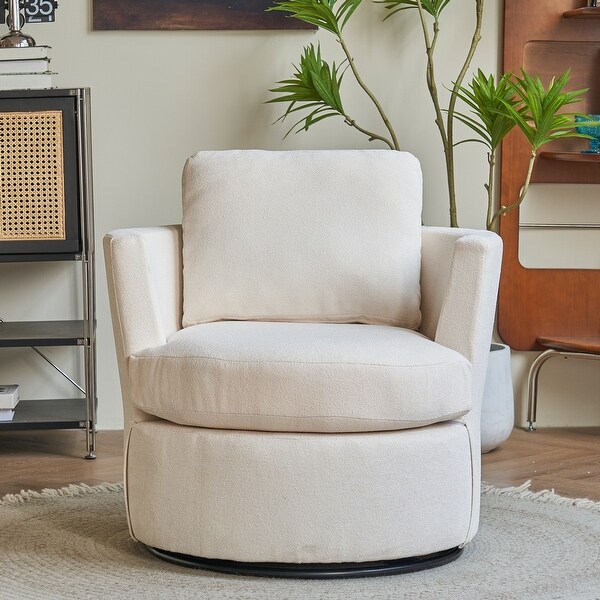 Swivel Barrel Chair,Comfy Round Accent Sofa Chair for Living Room,360 Degree Swivel Barrel Club Chair