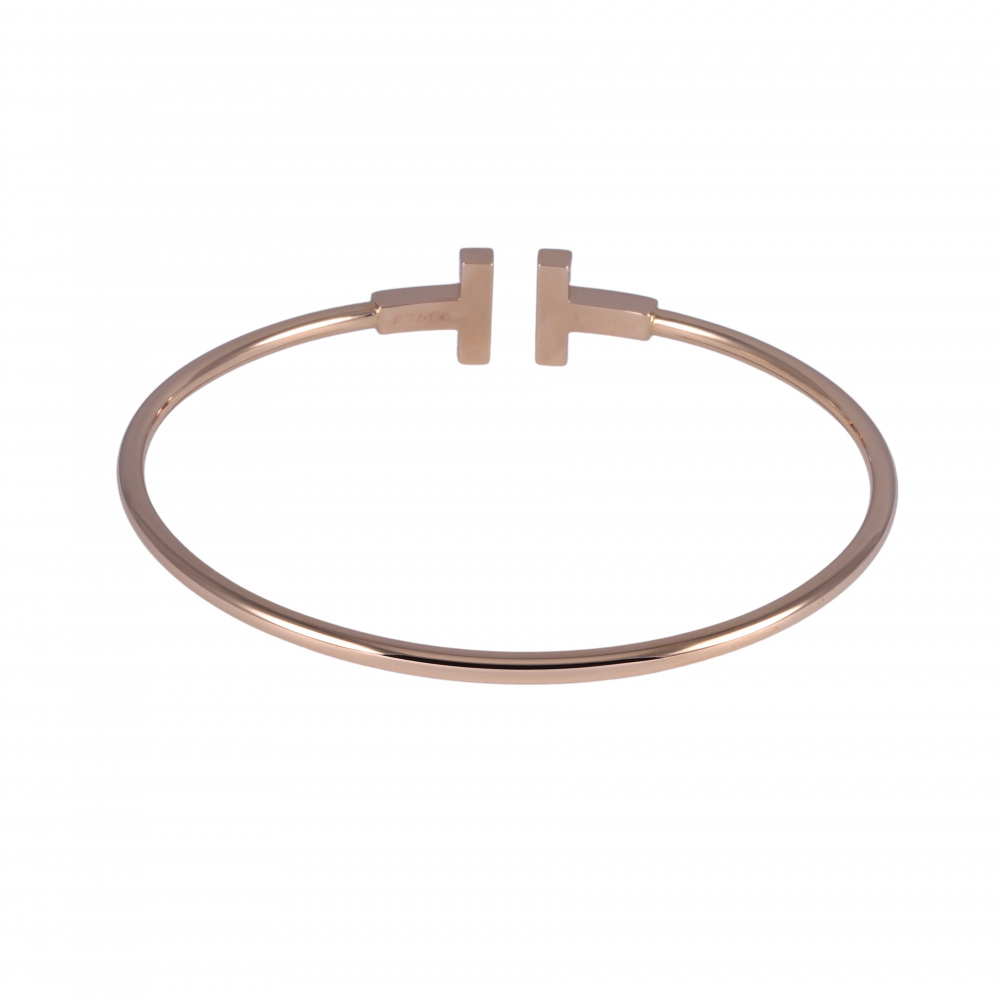 Tiffany & Co. Tiffany T Black Onyx Wire Bracelet 18K Rose Gold 64028707