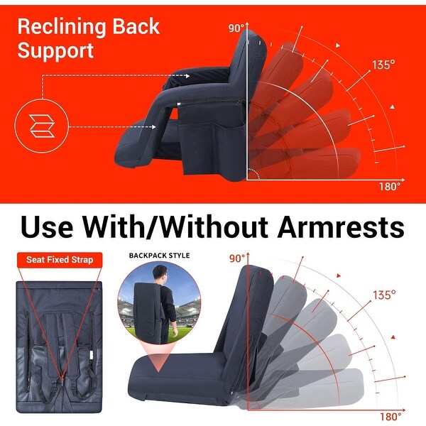Stadium Seat,Heated Stadium Seat with Massage Function Reclining Bleacher Seat Equipped with a 12V 10000mAh Battery Included