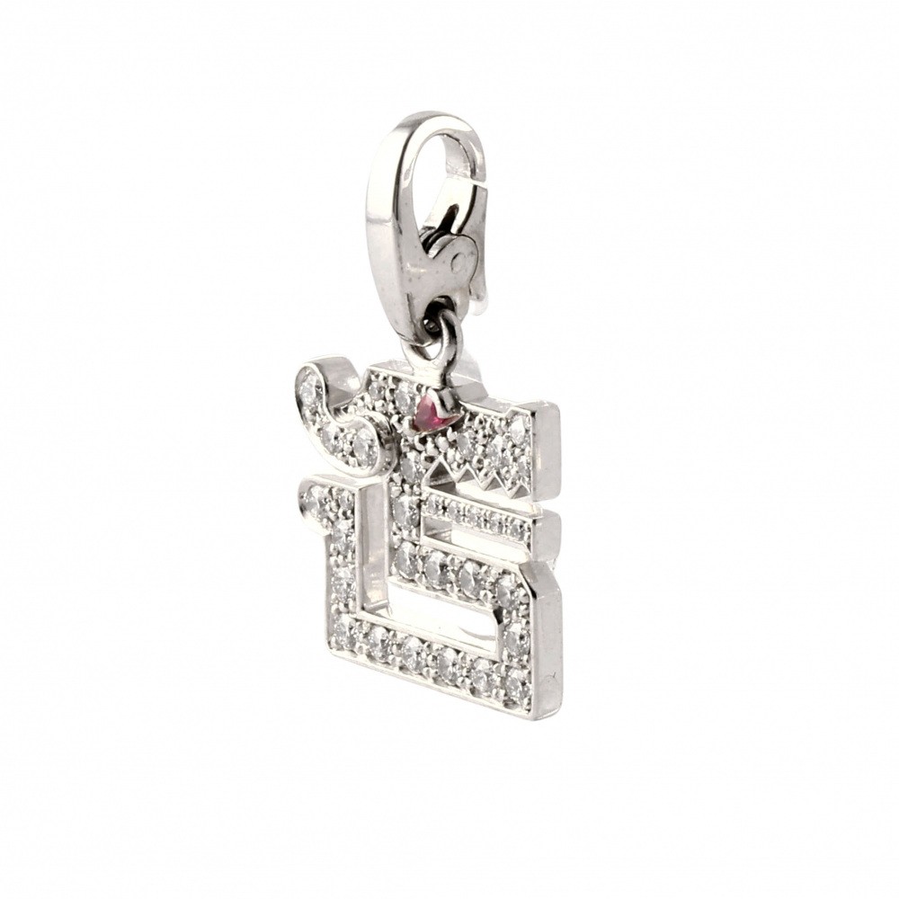 Cartier Dragon Motif K18WG White Gold Pendant Top Necklace
