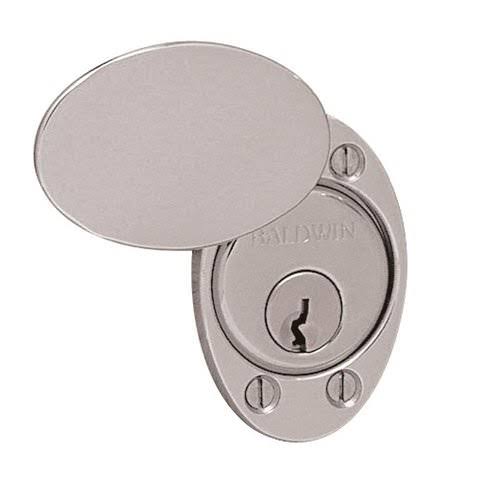 Baldwin 6755 Oval Cylinder Lock Cover PLATE, Non-Lacquered Brass