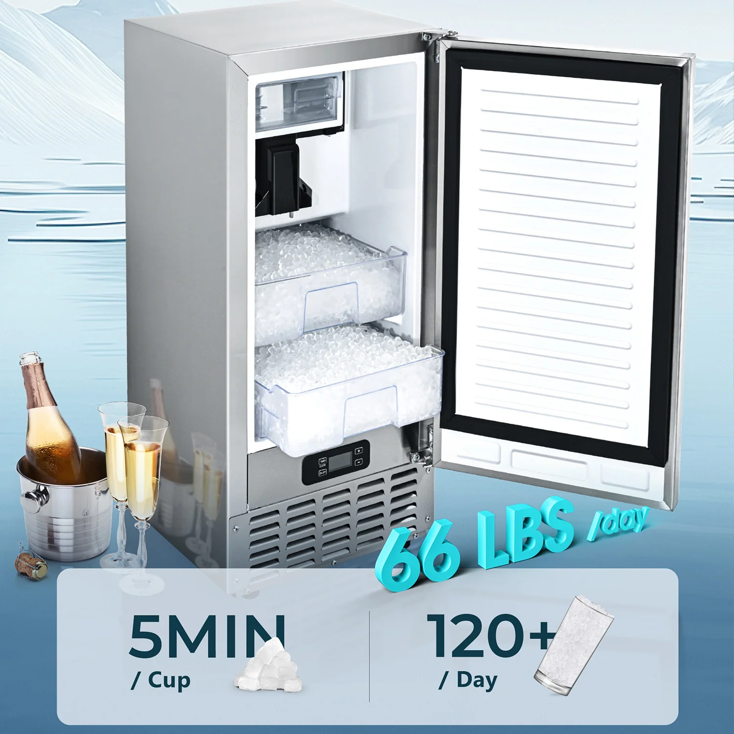 Commercial Under Counter Nugget Ice Maker Machine